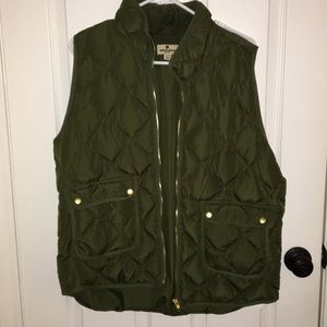 Olive green puffy vest